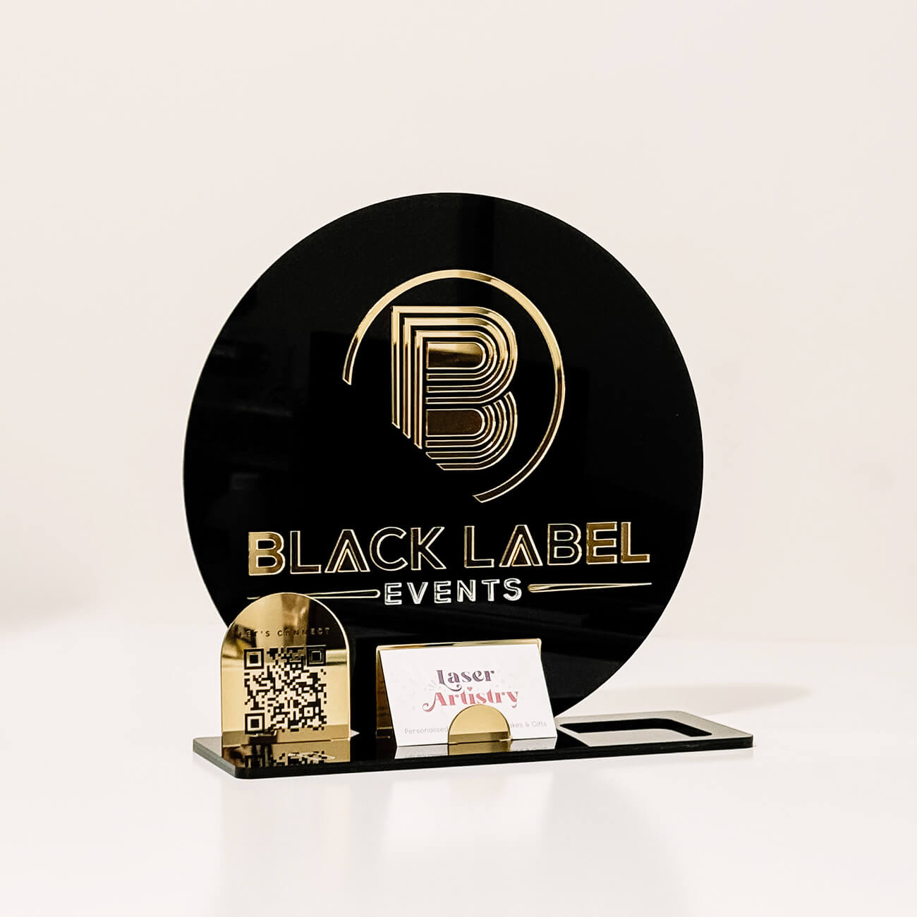 Acrylic Business Card & QR Code Signage Stand