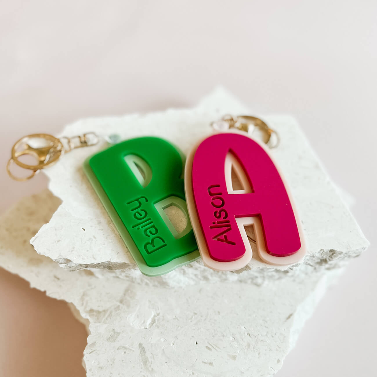 Acrylic Letter Initial Bag Tag / Keyring