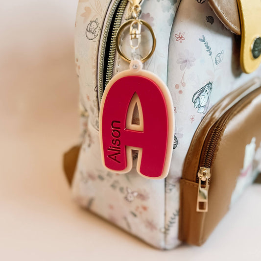 Acrylic Letter Initial Bag Tag / Keyring