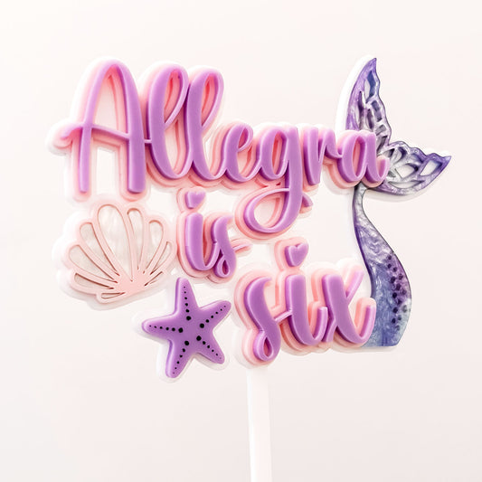 Mermaid Themed Cake Topper