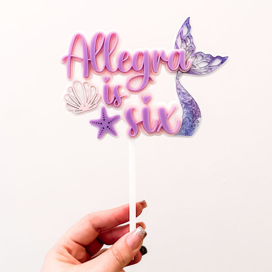 Mermaid Themed Cake Topper