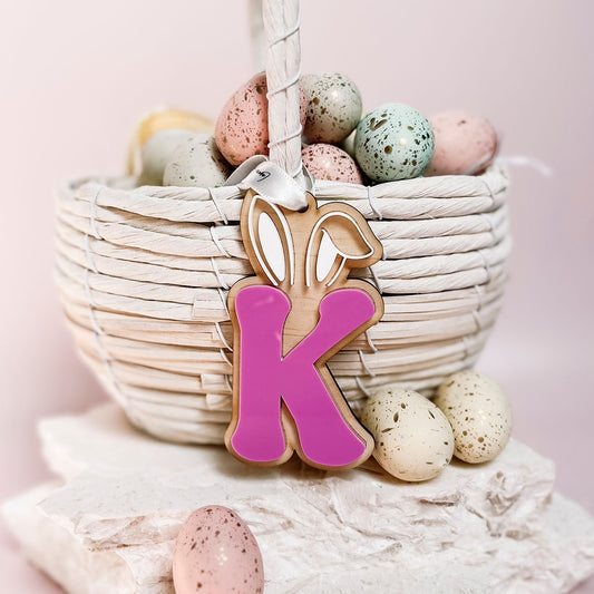 Initial Easter Bunny Ear Tag