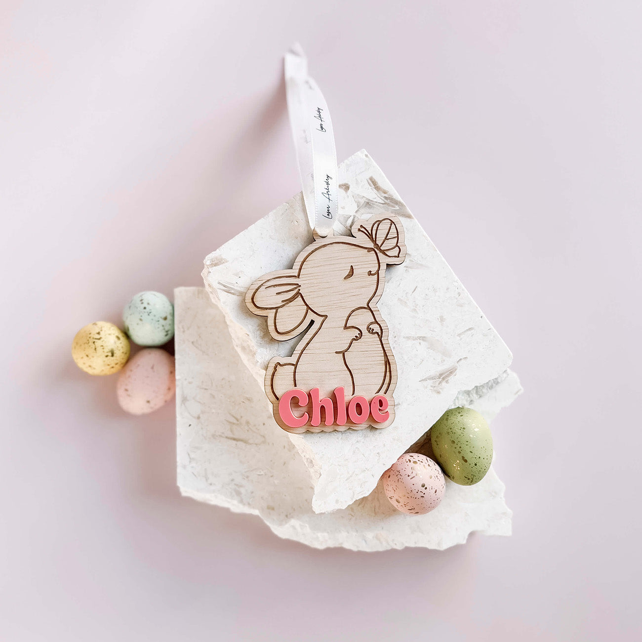 Easter Bunny with Butterfly Tag