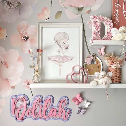 Printed Layered Acrylic Name Sign