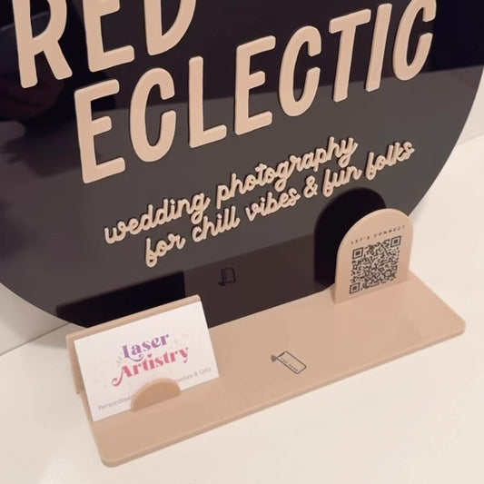 Acrylic Business Card & QR Code Signage Stand