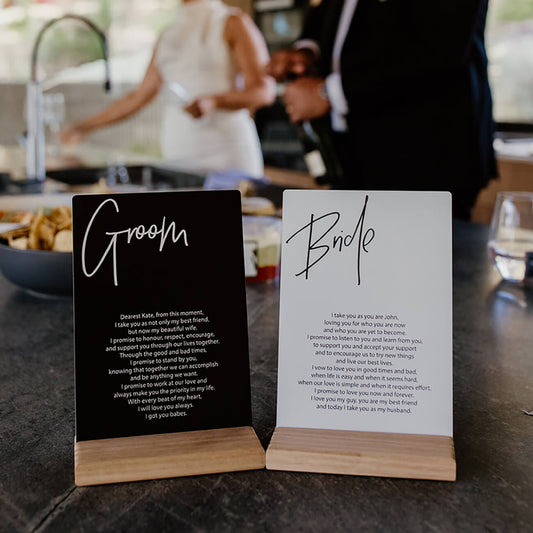 Acrylic Vow Plaques / Cards - Two Tone