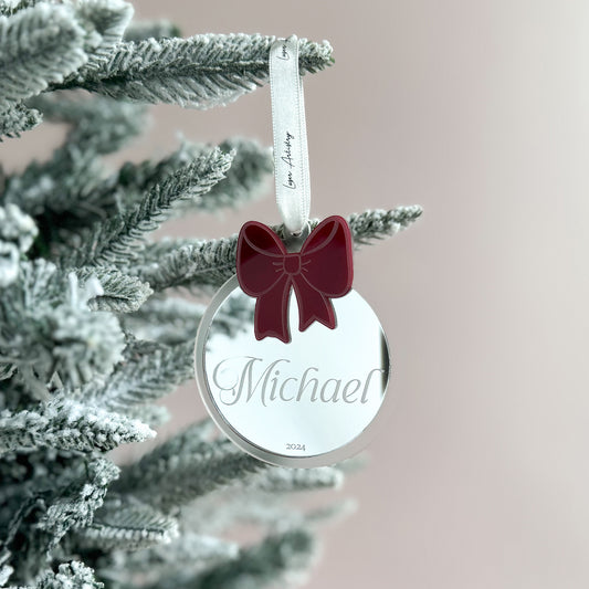 Personalise Bow Bauble
