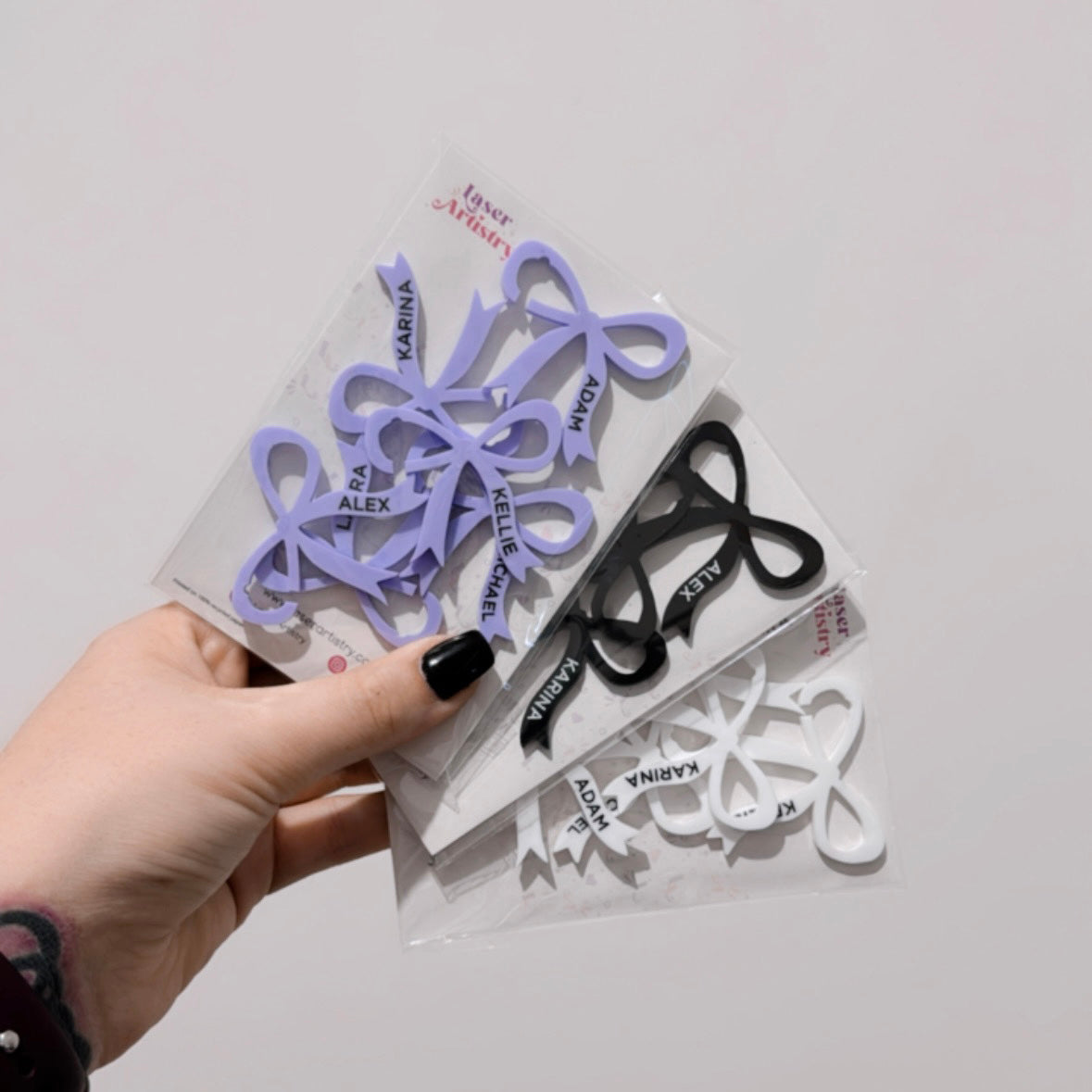 Bow Wine Glass Name Tags