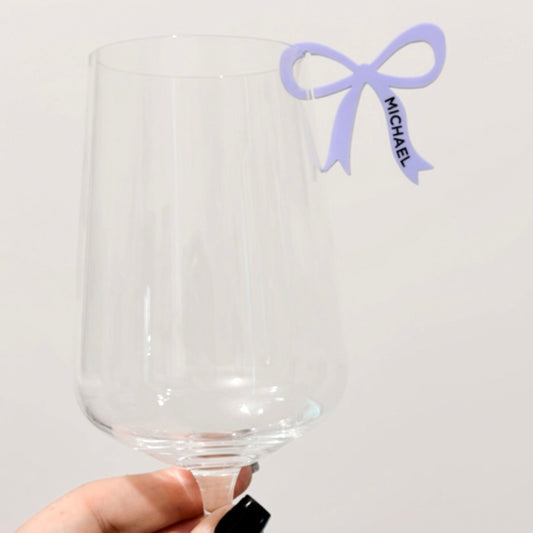 Bow Wine Glass Name Tags