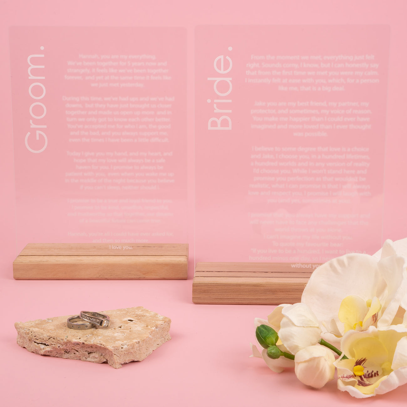 Clear Acrylic Vow plaques / Cards